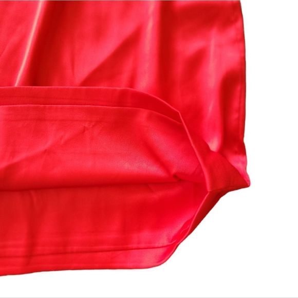 MESHKI Corvette Red Silky Satin Cowl Neck Corset Back Tie Mini Dress Size XS - Picture 6 of 12